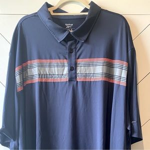 Mens Reebok Speedwick Polo. Navy Blue with stripes.4XLT